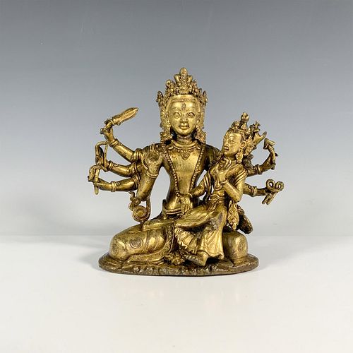Nepalese Gilt Bronze Figure of Indian Goddess Durga