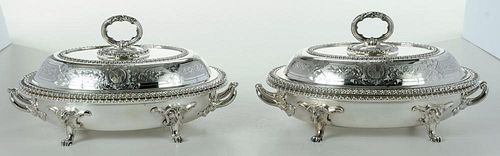 Pair of English Silver Plate Entrees