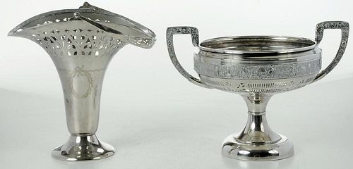 Two Pieces Silver-Plate Hollowware