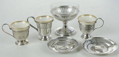 Sterling Sherbet and Demitasse Sets, 66 Pieces