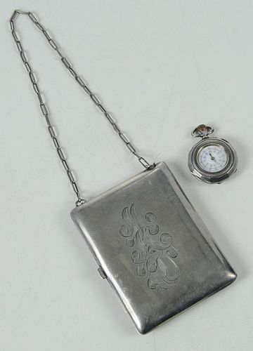 Sterling Purse and Silver Watch