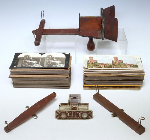(110)STEREOSCOPE VIEWER & CARDS, ONE MINIATURE SET