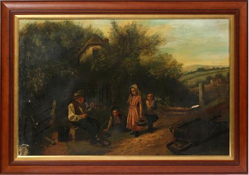 M. MEAKINS OIL ON CANVAS 1867