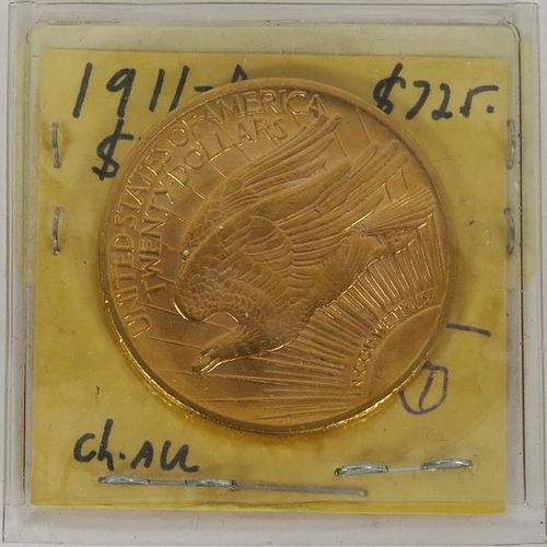 U.S $20.DOLLAR GOLD COIN 1911-D MINTAGE