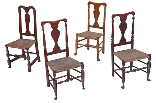 Four American Queen Anne Side Chairs