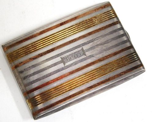Napier Sterling Silver & 14K Gold Cigarette Case