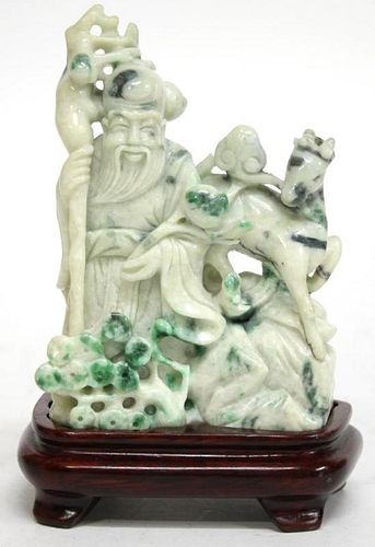 Chinese Carved Hardstone Figure of an Immortal