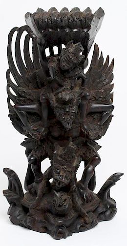 Indonesian Hand-Carved Wood Figure of Garuda