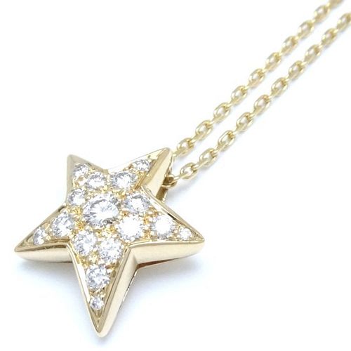 CHANEL COMET DIAMOND STAR 18K YELLOW GOLD NECKLACE