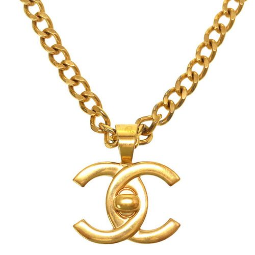 CHANEL TURNLOCK COCOMARK CHAIN NECKLACE
