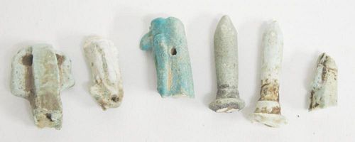 6 Ancient Egyptian Faience Amulets
