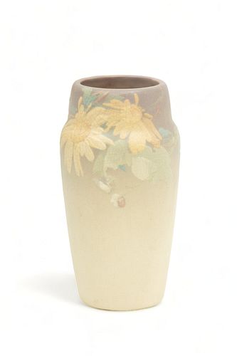 Weller Pottery (American) Vase, Summertime Daisies, Ca. 1910, H 7" Dia. 3.25"