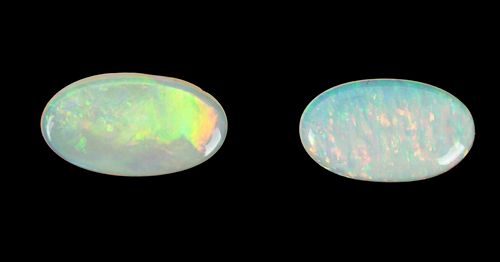 1.7ct & 1.8ct Oval Cabochon Opals, Unmounted Stones, W 8mm L 19mm 1g 2 pcs