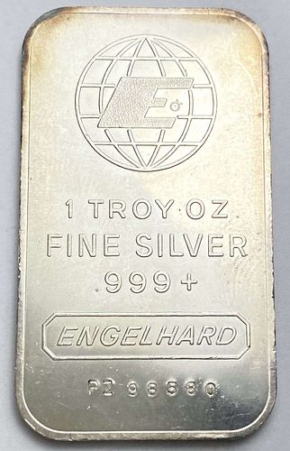 Vintage Engelhard 1 ozt .999 Silver Bar