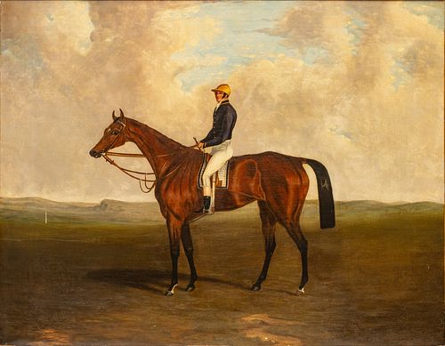 Circle of Abraham Cooper (English, 1787-1868) Oil on Canvas, Ca. 1840s, "Deception, Winner of the Oaks", H 27.5" W 35.75"
