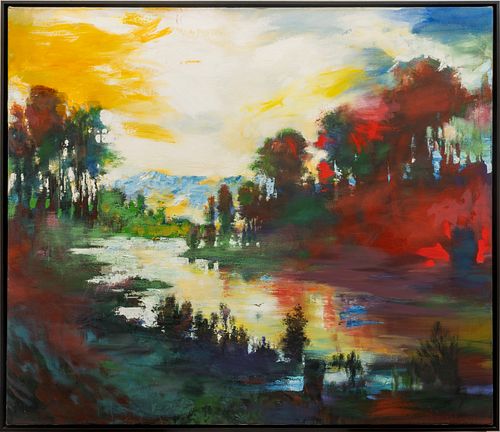 Richard Reed (American) Oil on Canvas "Connecticut River", H 48" W 56"