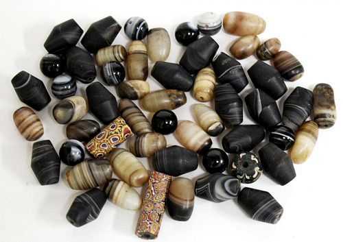 Assorted Glass & Stone Trade Beads