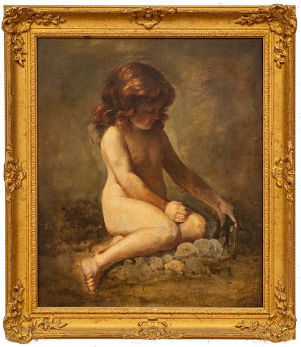 Oil on Canvas, Early 20th C., Young Girl, H 24" W 19.5"