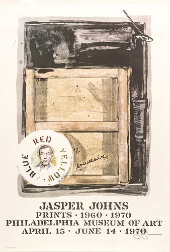Jasper Johns (American, B. 1930) Philadelphia Museum of Art Poster, Signed, Ca. 1970, H 35" W 23.5"