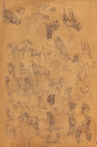 In the Manner of Olaf Carl Seltzer (Danish-American, 1877-1957) Pencil Sketches on Paper, Ca. Early to Mid 20th C.