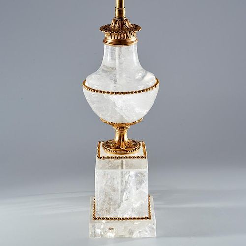 Bronze mounted rock crystal table lamp