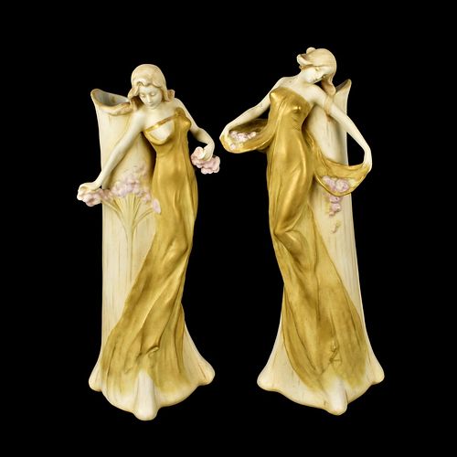 Pair of Royal Vienna / Wahliss Porcelain Vases