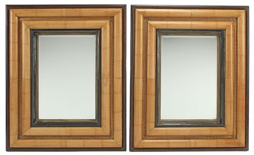 (2) LARGE BAMBOO-FRAMED MIRRORS, 50.5" X 40"