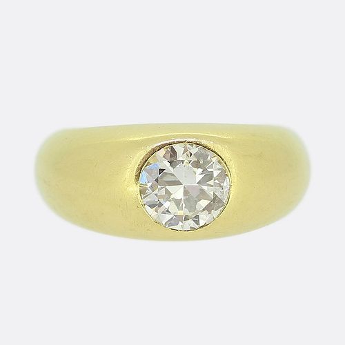 0.84 Carat Transitional Cut Diamond Gypsy Ring