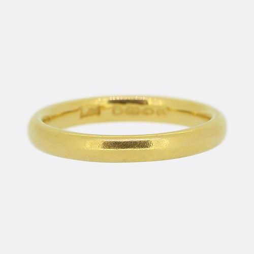 Vintage 2.5mm 22ct Yellow Gold Wedding Band Size M 1/2