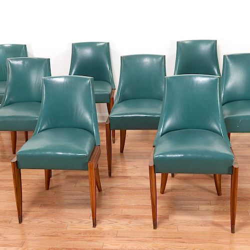Set (10) Maurice Jallot Art Deco dining chairs