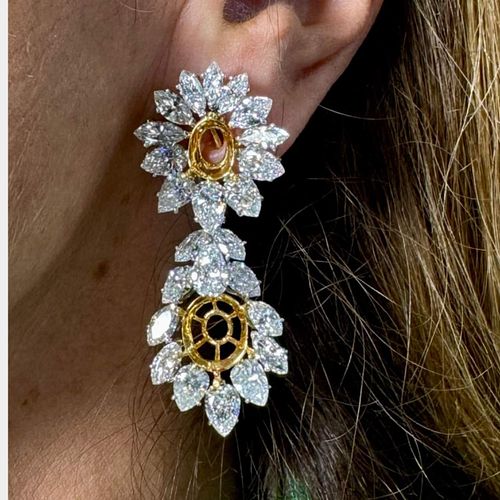 18K & Platinum Diamond Chandelier Earrings