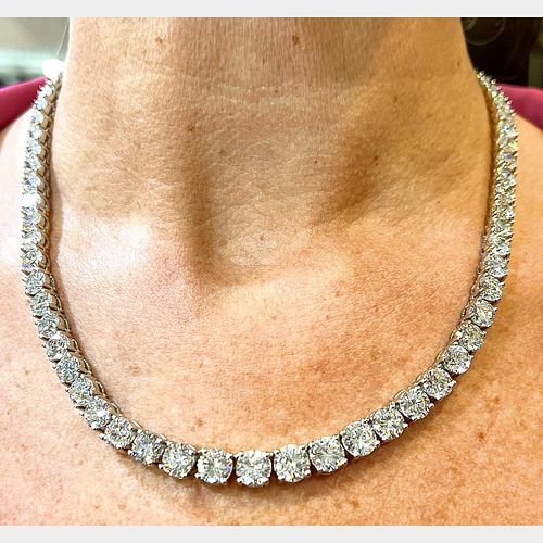 Platinum 50.26 Ct. Diamond Riviera Necklace