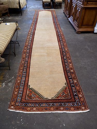Vintage Hand-Knotted Wool Runner