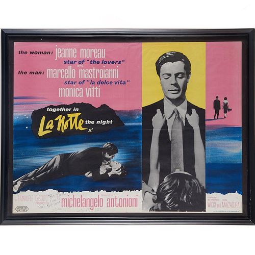 "La Notte" original signed movie poster