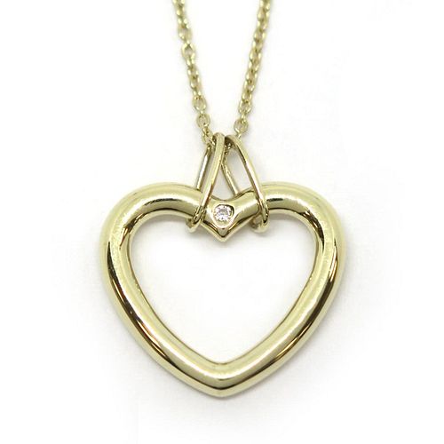 TIFFANY HEART DIAMOND 18K YELLOW GOLD NECKLACE