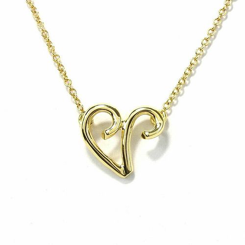 TIFFANY INITIAL V PALOMA PICASSO PENDANT 18K YELLOW GOLD NECKLACE