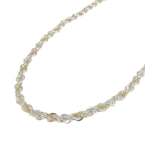 TIFFANY ROPE TWIST SILVER 18K YELLOW GOLD NECKLACE