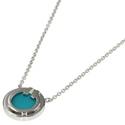 TIFFANY T TO CIRCLE 18K WHITE GOLD NECKLACE