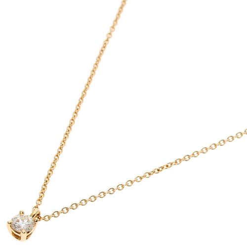TIFFANY SOLITAIRE DIAMOND 18K ROSE GOLD NECKLACE
