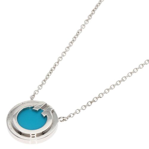 TIFFANY T TO TURQUOISE CIRCLE 2022 LIMITED 18K WHITE GOLD NECKLACE