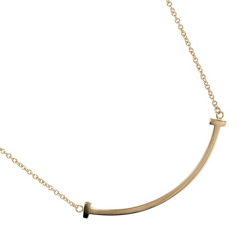 TIFFANY T SMILE SMALL 18K YELLOW GOLD NECKLACE