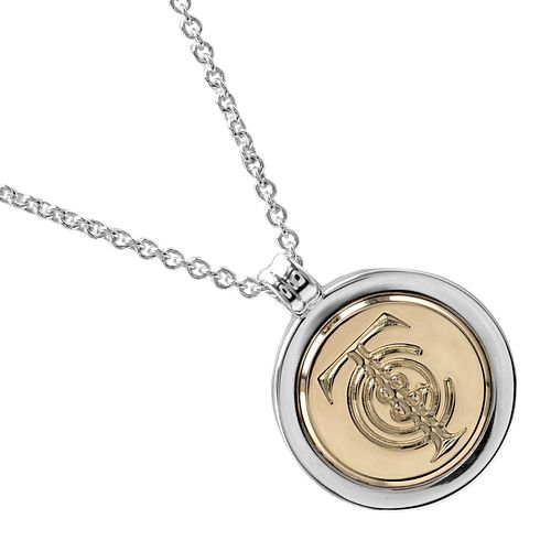 TIFFANY T&C LOGO COIN SILVER 18K YELLOW GOLD NECKLACE