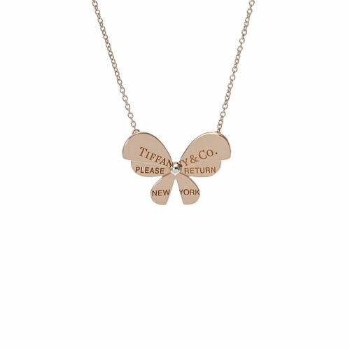 TIFFANY RETURN TO LOVE BUGS SILVER 18K ROSE GOLD NECKLACE