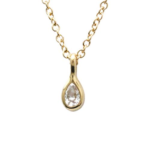 TIFFANY DIAMOND BY THE YARD PEAR SHAPE 18K ROSE GOLD NECKLACE