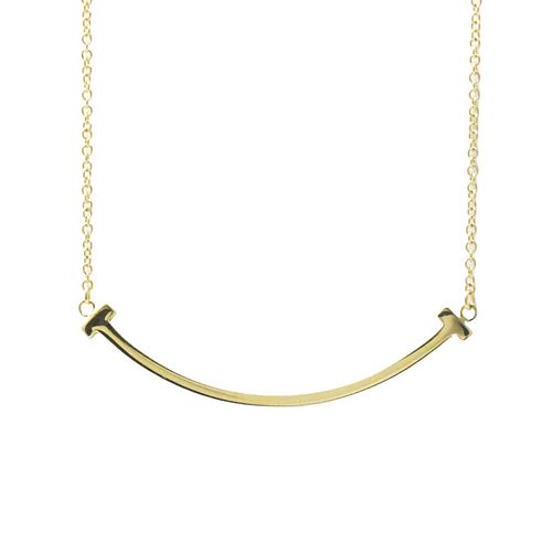 TIFFANY T SMILE 18K YELLOW GOLD NECKLACE
