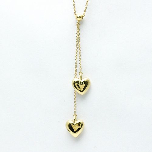 TIFFANY DOUBLE HEART 18K YELLOW GOLD NECKLACE