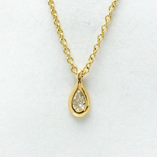 TIFFANY BY THE YARD PEAR SHAPE DIAMOND 18K YELLOW GOLD NECKLACE