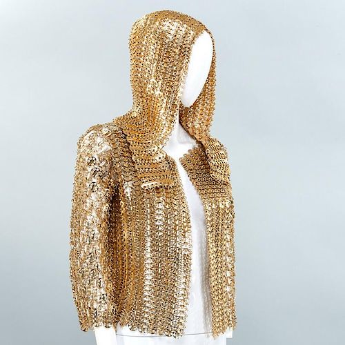 Gold finish chain mail jacket with hood