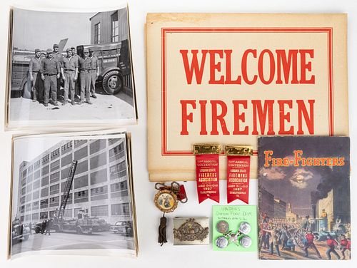 ASSORTED FIREMEN RELATED ARTICLES, LOT OF 30