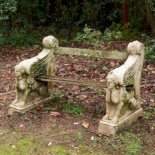 Victorian glazed stoneware garden bench